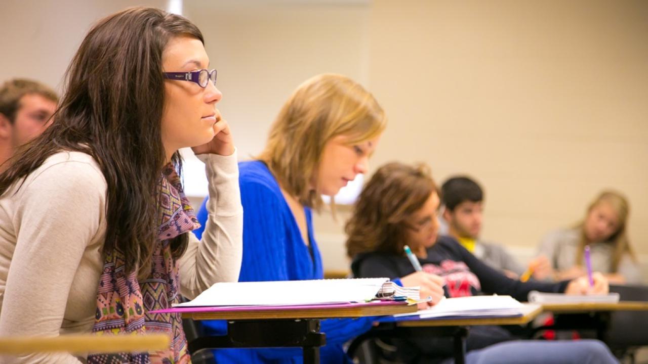 Psychology students in class